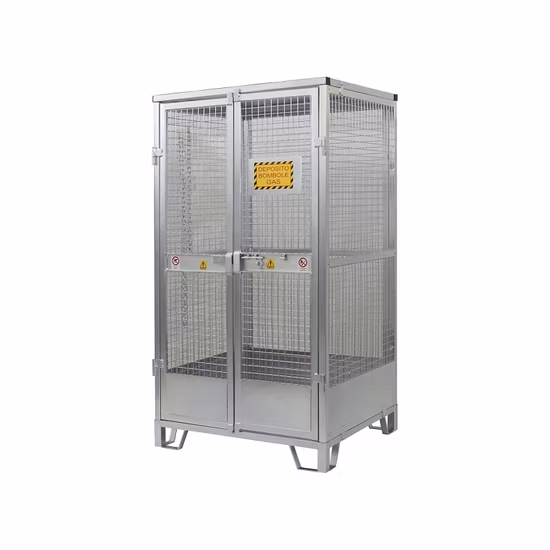 Le stockage de l'oxygène a galvanisé des cages de stockage de cylindre de gaz de paquet de cylindre en acier de haute qualité avec le canal de chariot élévateur