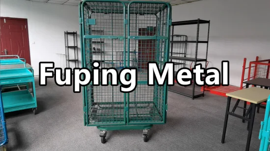 Les cages pliables de stockage en métal de grillage roulent la palette pliable de Stillage en métal de conteneur