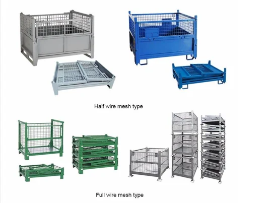 Les cages pliables résistantes de bouteille de gaz de cage de palette de grillage mettent en cage des natures mortes remises à neuf